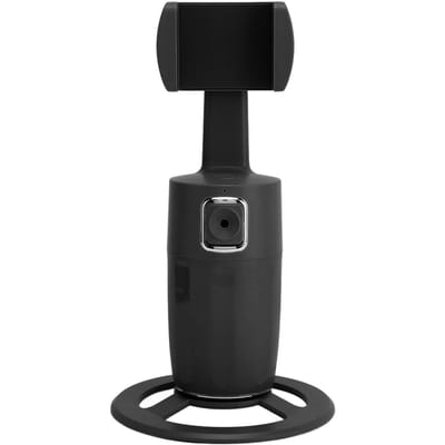 Trépied de suivi automatique du visage Rotation à 360 degrés Prise de vue intelligente Support de suivi de téléphone pour Live Vlog noir
