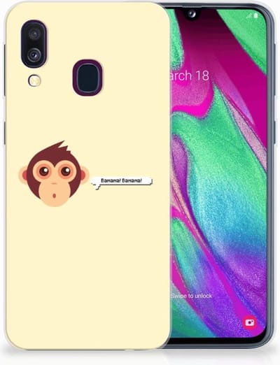 Samsung Galaxy A40 Telefoonhoesje met Naam Monkey