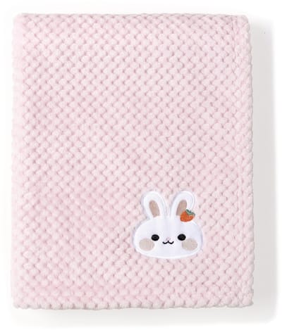 Dailygoods- Babydeken 75 x 100 cm - Schattig Hazenpatroon - Veilig en Gecertificeerd - Huidvriendelijk Microfleece - Perfect voor Baby's en Peuters - Lichtgewicht en Zacht