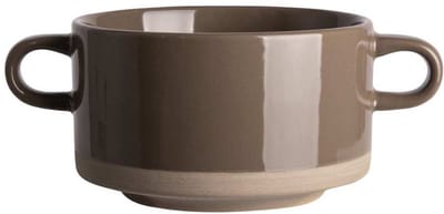 Soepkommen - Woodstock Soepkom - Soepkoppen - Grijs - 4-delig - Soepkop - Servies - Aardewerk - Diameter 11,5 Centimeter - Soepkommen Met Oor