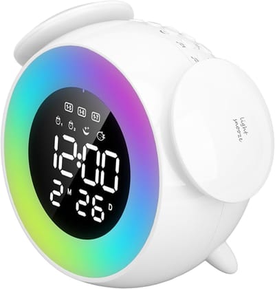 Wekker met Licht - Digitale Klok - Wakker Worden - Instelbare Kleuren - 16 x 9 cm