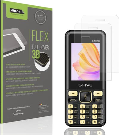 dipos FLEX – 2x Matte Screenprotector geschikt voor GFive Boxer New | Volledige Schermbescherming | Case-Friendly