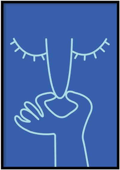 Poster What a smell - Donkerblauw - 50x70 cm - WC Poster - WALLLL - Exclusief lijst - Professioneel fotopapier