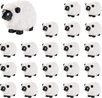 20 Stuks Decoratie voor Woonkamer - Handgemaakte Mini Schapen Sculpturen voor Tuin en Corridor Decoratie