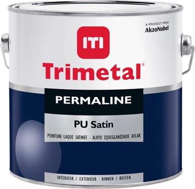 Trimetal Permaline Pu Satin - 2,5 l - 14-16 m²/l - Wit - Afwerkingslaag