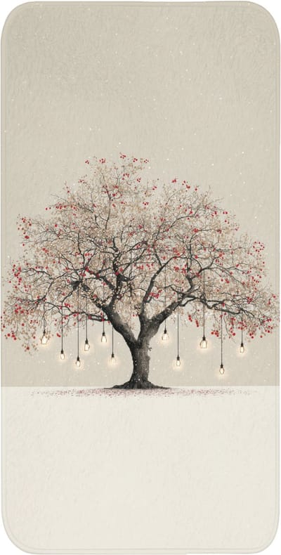 WC mat 60x120 cm - Antislip - Lichtboom - Winter - Kerst - Meerkleurig - Toiletmat - Vloermat - Douchemat - Toilet tapijt - Toiletmatten