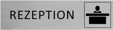 CombiCraft Aluminium Deurbordje "Rezeption " 165x45mm met tape