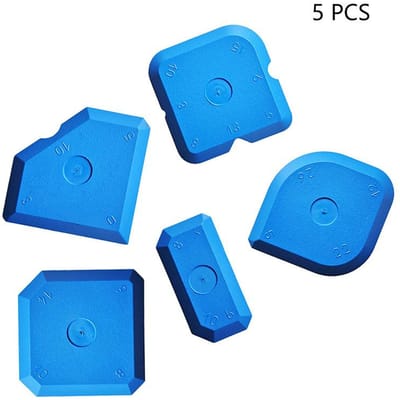 Kit d'outils grattoirs 5 pièces Ensemble de jointoiement Truelle de lissage Décapant pour joints Remplisseur de joints en silicone Spatule de lissage pour nettoyage de mastic bleu