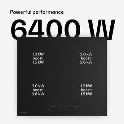 Inductiekookplaat 60 cm 4 Zones 7000 W Boost Touch Slider Timer Kindveilige Residuale Warmte Indicator Keramisch Ingebouwd