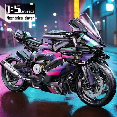 2096 stuks Motorfiets Bouwstenen DIY Superbike Constructiespeelgoed Voor Jongens Technisch Stad Moto Auto Model Bakstenen gray