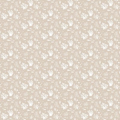 Behang - Koraal - Onderwaterwereld - Beige Wit - Babykamer Neutraal - Kinderkamer - Vliesbehang - 0,53 x 10,05 M - Happy