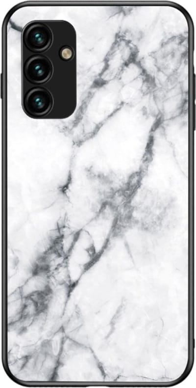 Coverup Hoesje - Geschikt voor Samsung Galaxy A34 Hoesje - Coverup Marble Glass Back Cover - Wit