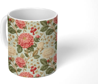 Mok - Koffiemok - Klassiek - Botanisch - Veelkleurig - Mokken - 350 ML - Beker - Koffiemokken - Theemok