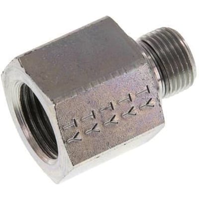 G 3/8'' x G 1/2'' M/F Verzinkt Stalen Neusstuk 630 Bar - Hydrauliek [2 Stuks]
