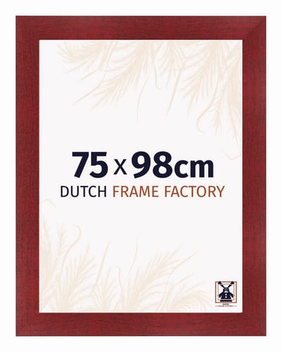 Fotolijst 75x98 cm - MDF - Wijnrood Geveegd - Praag