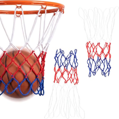 Set van 2 weerbestendige basketbalnetten, 5,5 mm dik, nylon met 12 lussen, ideaal voor binnen en buiten gebruik