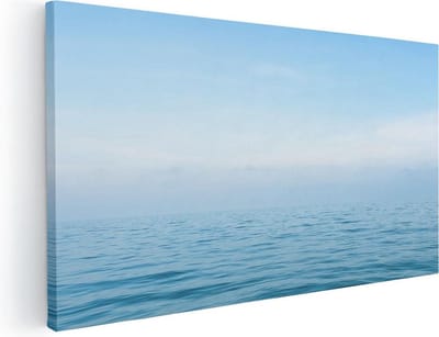 Artaza Canvas Schilderij Zee - 40x20 cm - Klein - Wanddecoratie Zeezicht - Muurdecoratie Woonkamer - Schilderijen Op Canvas Kust
