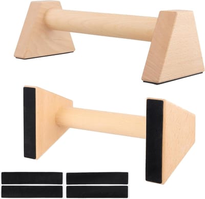 Parallettes voor Push-Ups, 25 x 12,5 x 9,5 cm, Stevige en Antislip Rubber Fitness Bars, Set van 2 voor Gymnastiek en Aerobics