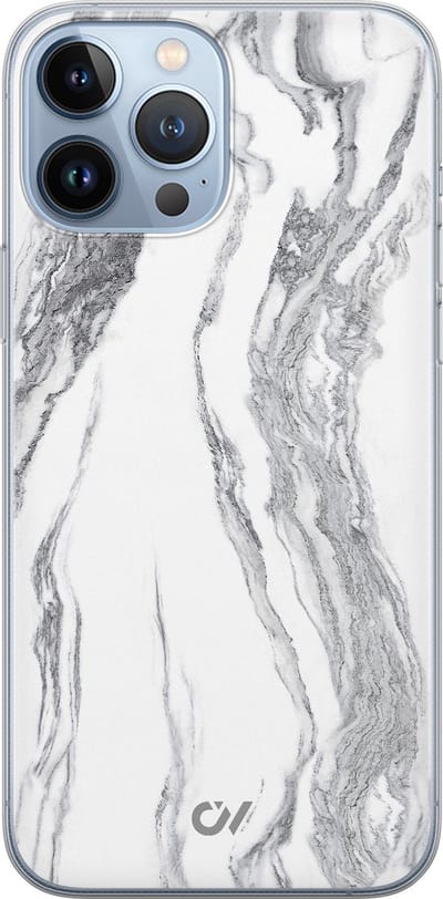 Hoesje geschikt voor Apple iPhone 13 Pro Max - Marble Ivory - - Grijs - Apple - Casevibes
