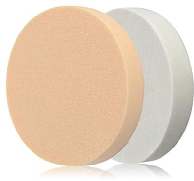 Latex Spons voor make-up en foundation - Wit en Beige - 8,5 cm x 1,5 cm