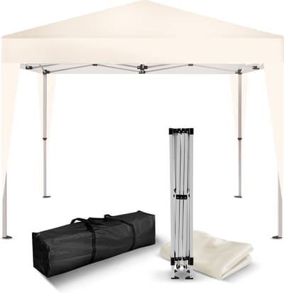 Kronenburg Vouwtent Partytent 2 x 2m, Kleur Beige - Zonder Zijelement - Waterdicht Pavillon - UV-bescherming 50