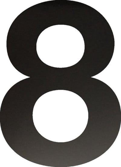 Huisnummer 30 cm - Nummer 8 - Mat Zwart RVS