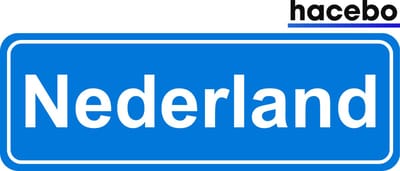 Hacebo - Plaatsnaam Sticker - 29x10 CM - Nederland sticker - Verkeersborden sticker - grappige cadeaus - Nederland