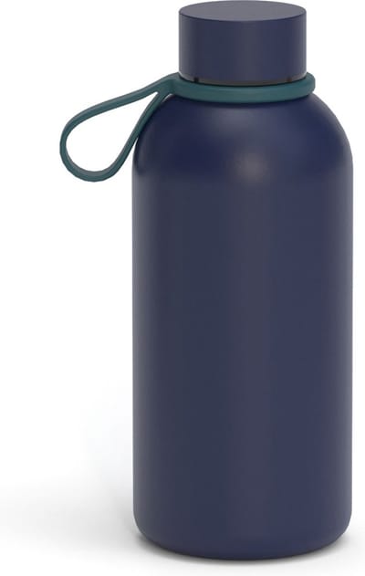 EKOBO Thermofles RVS Drinkfles 350 ml - blauw - Dubbelwandig Isotherm