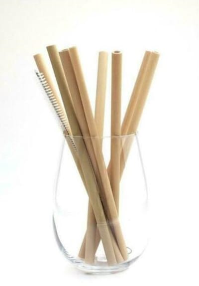 Bamboe rietjes - 10 stuks - zero waste bamboo straws - duurzaam - milieuvriendelijk bmboe - alternatief voor plastic rietjes - inclusief schoonmaakborsteltje