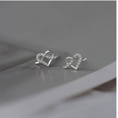 925 Sterling Zilver Zirkonia Kruis Hart Oorknopjes Voor Vrouwen Meisjes Elegant Bruid Nieuwe Mode Sieraden zilver