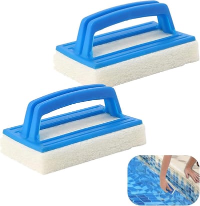 Set van 2 Pool Sponsen en Borstels voor het Reinigen van Zwembaden, Spa's en Badkuipen met Handvat