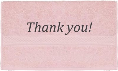 Handdoek - Thank you - 100x50cm - Roze