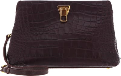 COCCINELLE Leren Schoudertas Avondtas Beat Clu. Cro. S Handbag Darkbrown Donkerbruin