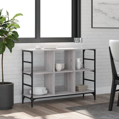 vidaXL - Dressoir - 102x32x73,5 - cm - bewerkt - hout - grijs - sonoma - eikenkleurig