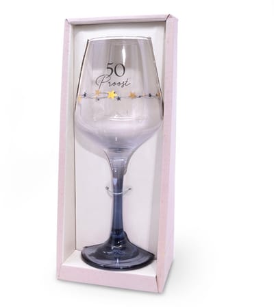 Sparkling wijnglas | Thema: 50 Jaar | Inhoud: 350ml | Kleur: Blauw