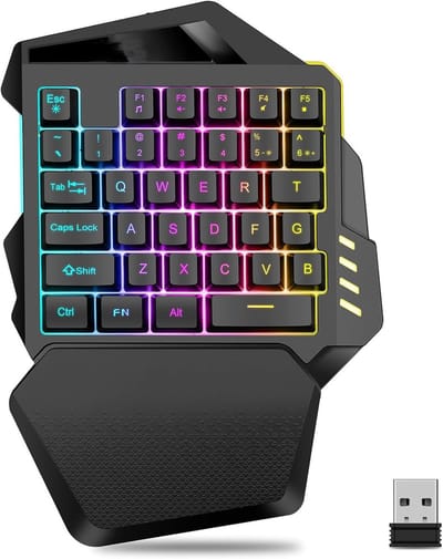 Dailygoody - Toetsenbord voor één hand - Mechanisch gamingtoetsenbord - Draagbaar - Multimediatoetsen - Ergonomisch ontwerp - Geschikt voor gamers - C