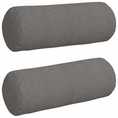 vidaXL Bolster Kussens 2 stuks Lichtgrijs Ø 25 x 70 cm Cordstof