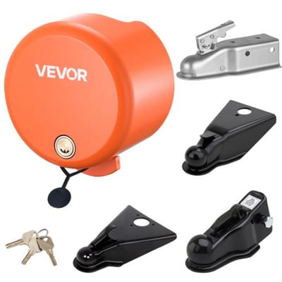 VEVOR aanhangwagenslot, compatibel met 47,5 mm, 50,8 mm en 58,7 mm platte kogelkoppelingen, antidiefstalslot met 4 sleutels, beveiligingsslot voor camper, aanhanger en boot