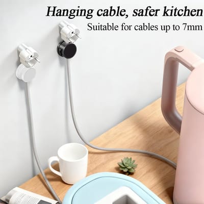 Kabelclips, magnetische zelfklevende kabelorganizer, bediening met één hand, kabelmanagement voor USB-laadkabel, netsnoer, audiokabel, compatibel met kabels tot 7 mm
