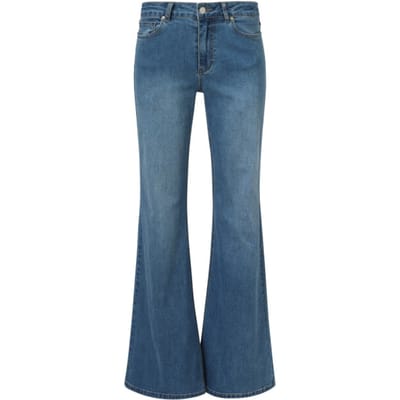 Smashed Lemon Mediumblauwe flared jeans |