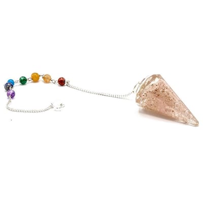 Orgonite Power Chakra Pendulum - Rozenkwarts