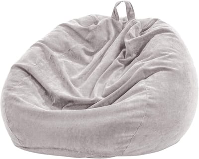 Extra grote wasbare zitzak voor kinderen en volwassenen - 300L lighgrijs corduroy