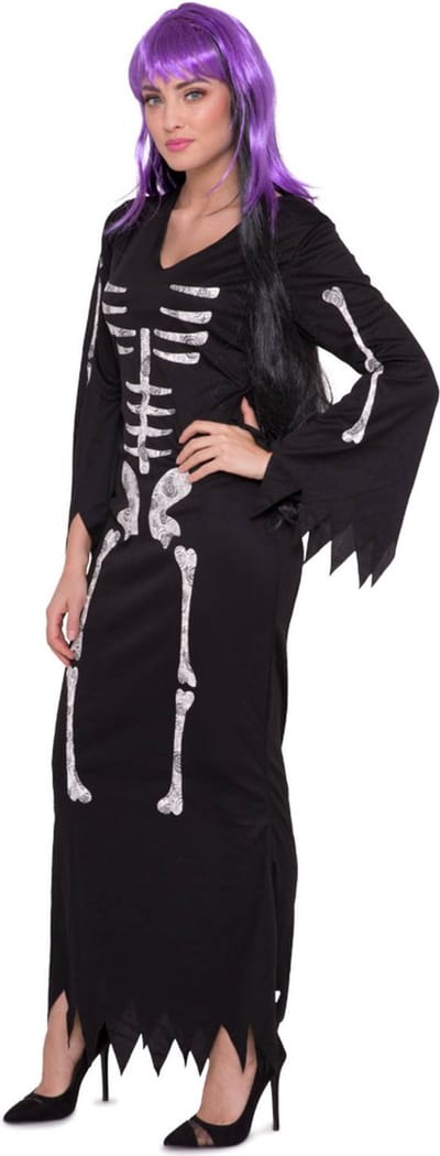 Folat - Skeleton Jurk Zwart Maat M/L
