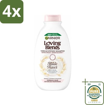 Garnier Loving Blends Milde Haver Shampoo 300 ml - Voordeelverpakking - 4 stuks - Gevoelige hoofdhuid - Kalmerende shampoo