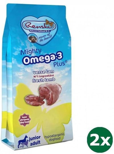 2x6,5 kg Renske mighty omega plus lam hypoallergeen hondenvoer