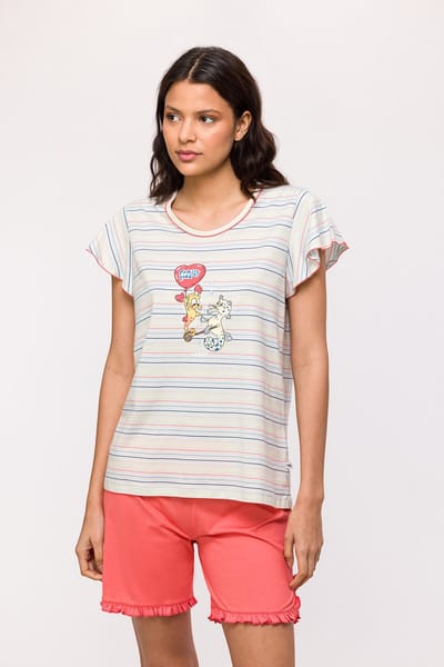 Woody pyjama meisjes - multicolor - zeepaardje - gestreept - 241-10-PSG-S/920 - maat 152