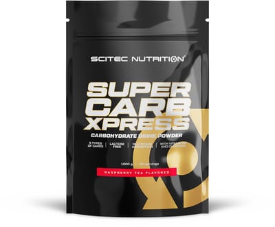 Scitec Nutrition® - Supercarb Xpress (1000 gram - Raspberry Tea) - Framboos - 20 doseringen - sportdrank poeder - carbohydrate - lactosevrij