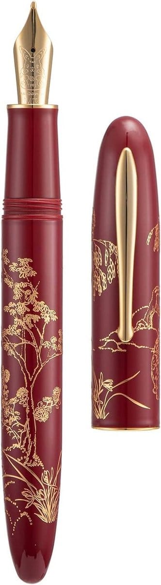 Rode Konijn Vulpen met Lange Medium Nib, Gouden Accenten en Converter, Perfect voor Schrijven en Cadeaus