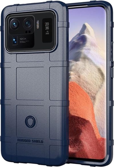 MobyDefend Hoesje - Geschikt voor Xiaomi Mi 11 Ultra - Rugged Shield TPU Backcover - Blauw