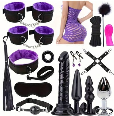Oneay BDSM 17-delige seksspeelgoedset voor volwassenen, flirtset voor stellen, bondage set voor volwassenen, Valentijnsdagcadeau, kerstcadeau, seksspeelgoed